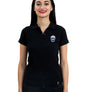 Ladies Black Polo White Skull